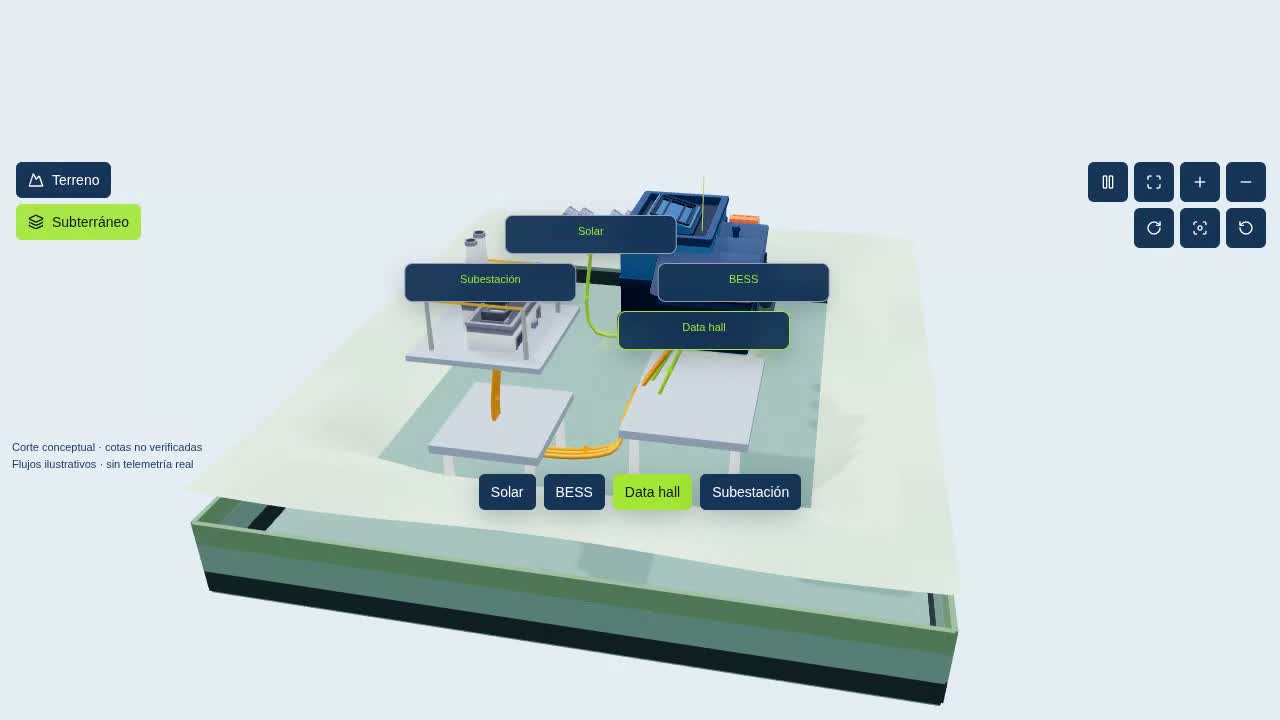 Conceptual underground cutaway in BtMData software